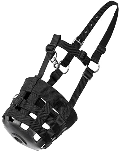 Start Maulkorb für Pferde, leicht zu atmen, Schwarz, Weidemaske mit Nasenlöchern, Fressbremse verstellbar Nylon schwarz erhältlich in Pony Vollblut Warmblut (Cob, Schwarz)