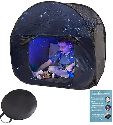 Tienda de campaña sensorial | Rincón tranquilo para que los niños jueguen y se relajen | Rincón sensorial decorado con estrellas | Ayuda en autismo, TPS, ansiedad y mejora de la concentración| Pequeña