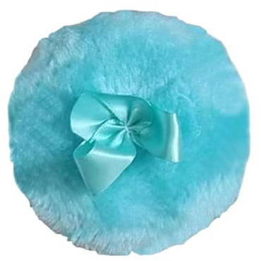 Houppette à poudre pour le corps – Houppette ronde douce avec nœud en ruban | Outil de maquillage sec | Applicateur de poudre corporelle | Parfait pour les bébés, les et les adultes