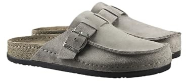 Simba ROK Women’s Slipper, with Gel Massage Footbed, For Indoor/Outdoor Comfort, Leather Moccasin Style – Grey – Size 4