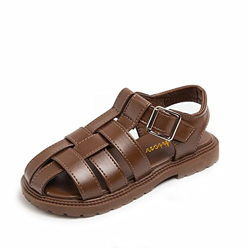 Sandalias 31 Moda Baotou Niños Sandalias Romanas Edición Coreana Suela Suave Con Princesa Extranjera Zapatos Sandalias 25, marrón, 34 EU