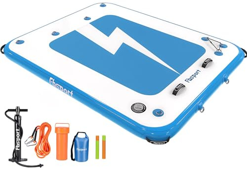 Piattaforma galleggiante gonfiabile bacino, Galleggiante Dock per piscina lago della spiaggia, piattaforma gonfiabile nuoto Multi-Person con pompa dell'aria e borsa di trasporto