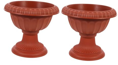 CVUTOVO 2pcs Roman Column Decorative Flower Pots Elegant Wedding Centerpiece Vases for Garden Patio and Home Decor Rustproof Pillar for Stylish Floral Arrangements