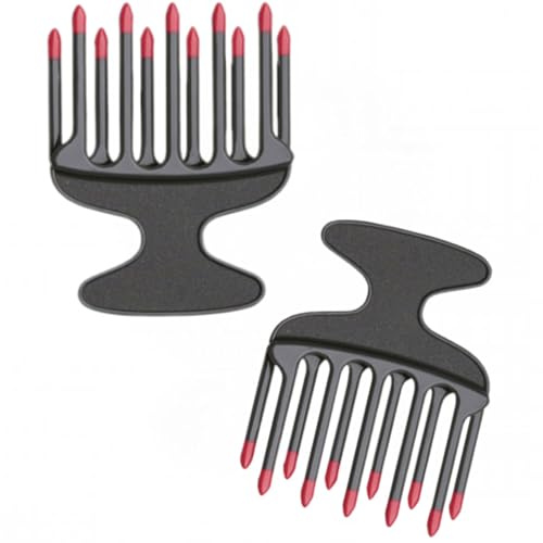 Peignes afro démêlants dents larges, lot de 2 en plastique, pour cheveux bouclés, frisés et crépus