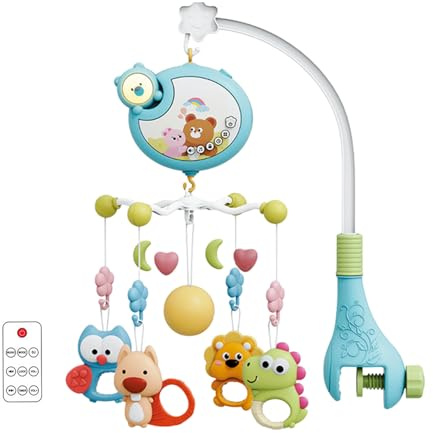 Móvil Para Habitación Infantil Con Luces Musicales Y Mando A Distancia, Juguete Giratorio Automático Para Regalos De Cumpleaños De Navidad, Campana Para Cuna, Proyección En El Techo, Relajante,