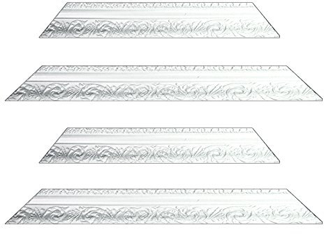 Neumann Bilderrahmen Barockrahmen weiß fein verziert 466 BIA, Zuschnitt 70x100 cm