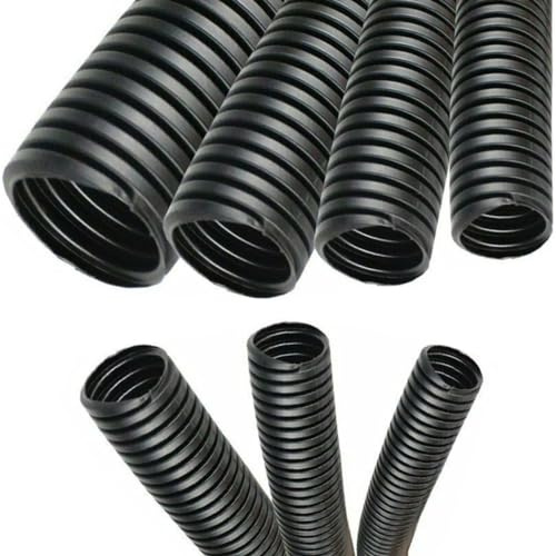 Electriduct 2 Polypropylene Non-Slit Wire Loom Corrugated Flexible Conduit - 10 Feet - Black