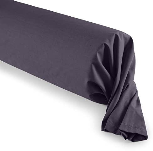 UNIVERSDECOR - Taie de traversin 45 x 185 cm 100% Coton / 57 Fils/cm² (Prune, Taie de traversin 45 x 185 cm)