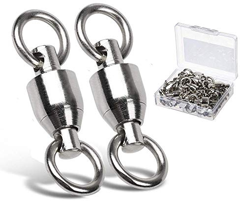 9Tong Girelle con Cuscinetti a Sfera Connettore ad Alta Resistenza Acciaio Inossidabile Anelli Saldati Solidi Canne girevoli Pesca d'Acqua Dolce in Acqua salata 25pcs 33lbs