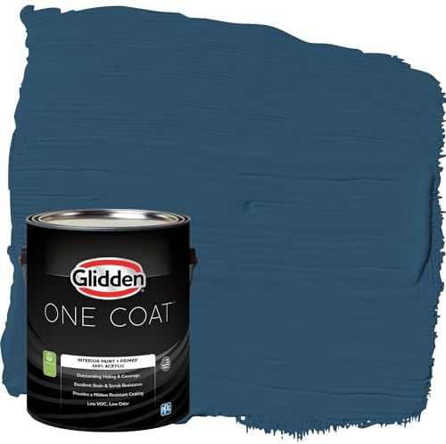 Glidden Interior Paint + Primer: Blue/Blue Lava, One Coat, Flat, 1-Gallon