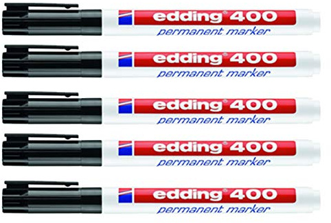 edding Permanentmarkör Märkpennor svart 400-01 (1 mm, förpackning med 5)