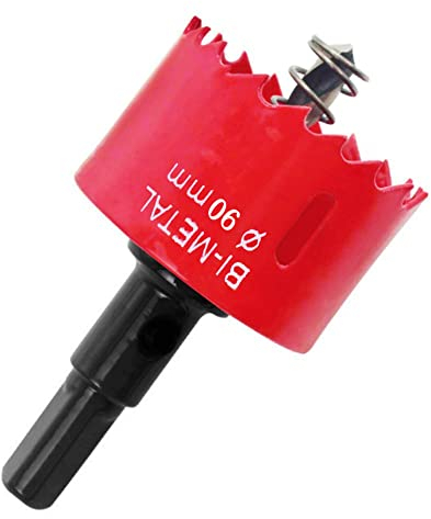 Houdao Scie Cloche 90mm M42 Hss Scie Coche Bois Avec Trou D'Arbre Hexagonal Scie Cloche Diamant pour Fer Aluminium Bois Cloison Sèche Tuyau Plastique Cloison Sèche et Métal (90mm)