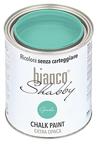 bianco Shabby® Giada (Jade) Water-Based Chalk Paint for All Surfaces – Extra Matt Finish (1 Litre)