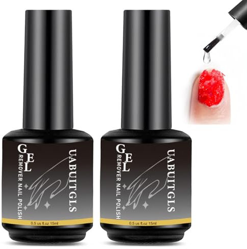 2 Pcs Solvente per Smalto in Gel, Rimuove Smalto per Unghie e Acrylic Powder in 3-5 Minuti, per Fai Da Te a Casa