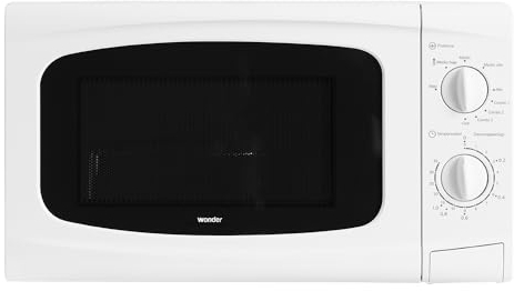 Wonder Microondas 20 Litros con Grill Blanco WMW2700G. 700W, Grill 1000W, 9 Programas, Modo Descongelación, Revestimiento Interior, Fácil Limpieza, Temporizador 35min.