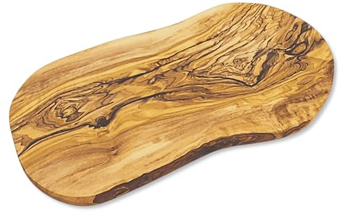 Küchenmaster Tabla de cortar de madera de olivo en corte natural (38-40 cm)
