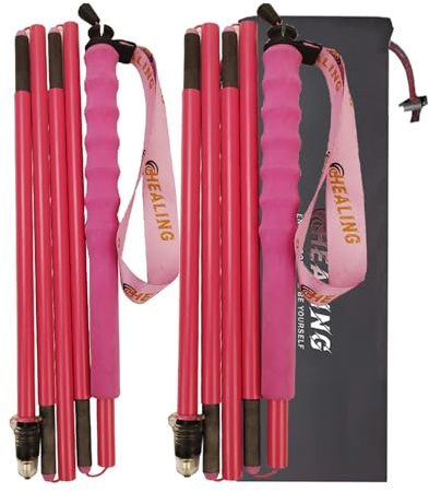 OKHEALING Bâtonnets de randonnée en fibre de carbone à haute résistance 1 paire, pliables en 5 sections, légers et robustes, adaptés pour la randonnée, la randonnée et l'alpinisme