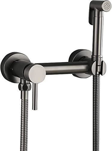 Pulvérisateur de bidet à main gris pour toilettes, kit de pulvérisateur de couches en tissu en laiton, ensemble de pulvérisateur de bidet mural, kit de pulvérisateur de bidet de toilette à poignée