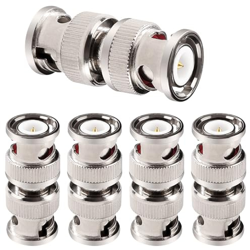 KUOQIY 5 ST BNC Hane till Hane Koppling Koaxialadapter, BNC Koaxialkontakt, för Koaxialkabel, CCTV, Antenn