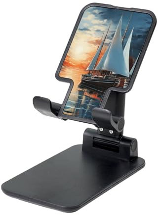 SDTYKHJ Support de téléphone portable pour bureau - Angle réglable en hauteur - Support de téléphone portable pliable - Support de téléphone portable - Pour voile, paysage - Compatible avec tous les