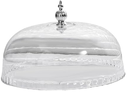 Sharplace Coprivivande Torta Trasparente Cupola in Pp, Coperchio per Piatti da Portata di Cloche, Campana di Trasparenti per Dessert, Formaggio, Muffin, Caramelle, 23 Cm