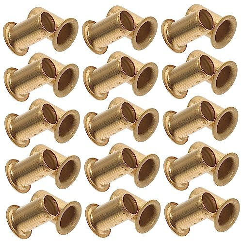 VILLCASE Clavijas de Soporte para Estantes de Cobre Dorado, 30 Unidades, Diámetro Interior 6mm, Resistentes Corrosión y Rotura, Adecuado para Estanterías y Gabinetes
