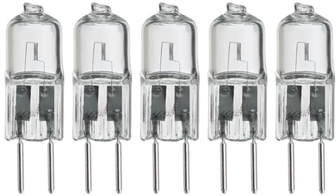 JZLBBC 5PCS G6.35 Halogen Bulb 100W 12V AC/DC GY6.35/G6.35 Bi-Pin Base JC Type GY6.35 12V 20W Halogen Light Bulb Dimmable Warm White 100W