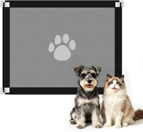 PETLESO Stair Gates for Dogs 100 X 80cm Pet Gate Portable Dog Safety Gate Lockable Dog Stopper for Stairways/Doorways/Kitchens