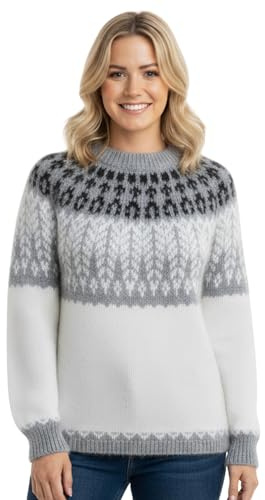 Gamboa Alpaca Sweaters Women Fair Isle Sweaters Women's Fall and Winter Knit Top Ladies Pullover