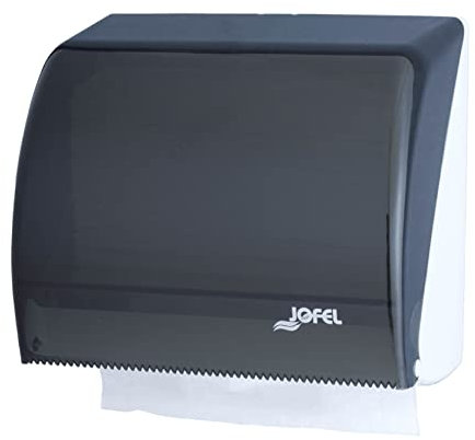 Jofel - Distributore di asciugamani per il viso, Distributore di asciugamani a parete, Combi: 400 asciugamani a zig zag o rotolo da 90 m Custodia in ABS, Azzurro AH45000, San fume