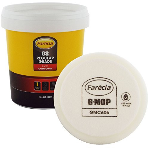 FARECLA G3 Rubbing Compound Regular Cutting Paste 1kg 1000g Tub Car Polishing Scratch Swirl Remover Colour Restorer Permanent Finish GMC606 6 GMop Wet Use Compounding Foam