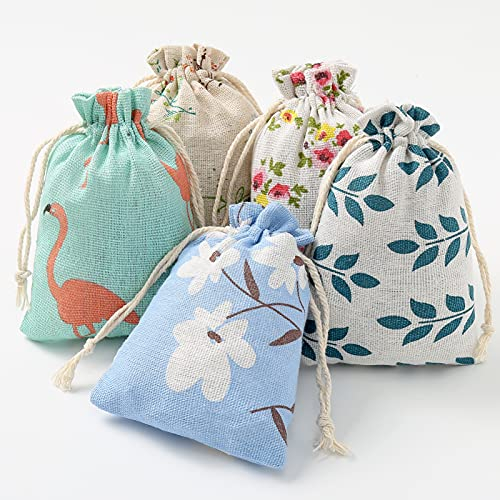 DAHI Jutesäckchen 25 Stück - Natur Säckchen Geschenksäckchen, Jute Sack, Jute Beutel (5 Type saeckchen-B)