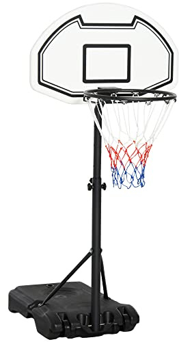 HOMCOM Portable Basketball Stand 94-123cm Basket Height Adjustable Hoop For Adults