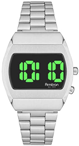 Armitron Sport Herren-Armbanduhr, Quarz, Sportuhr, mit Edelstahlband, silberfarben, 14 (Modell: 40/8475BGSV)