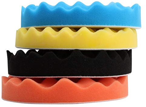 LANCHEN Kit tampone in Spugna per lucidatura da 5 Pollici (125 mm) da 4 Pezzi per tampone per lucidatrice per Auto Nuovo