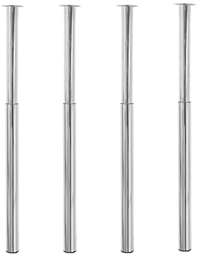 Tidyard 4 Teleskopische Teleskop-Tischbeine Ersatzbeine 60 x (710-1100) mm (Durchmesser x Höhe) für Theken, Tische, Arbeitsflächen, Schreibtische,Chrom