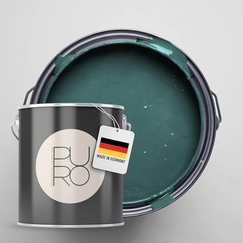 Livingwalls PURO Premium Wandfarbe c4011 - Malerfarbe für Wohnräume und Arbeitszimmer mit sehr hoher Deckkraft - matte hochwertige in Grün - 2,5l