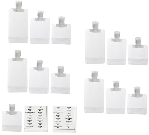 FRCOLOR Lot de 2 ensembles de de voyage lavage du corps liquide conteneurs en plastique transparent conteneurs étanches conteneurs étanches trousse de toilette transparente pour femmes bouteilles