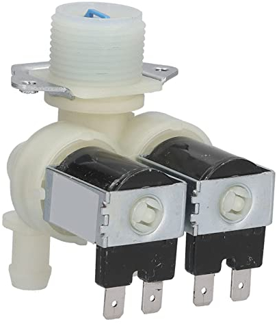 Yosoo Health Gear Válvula de Repuesto de Válvula de Entrada de Agua para Lavadora, Solenoide Universal AC220V-240V de Doble Cabezal para Máquinas Accesorios para Lavadoras Automáticas