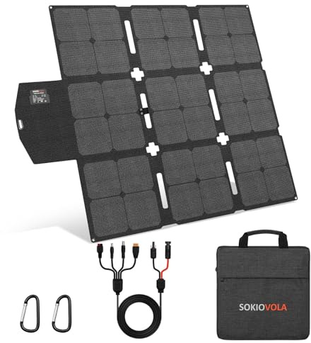 SOKIOVOLA 120 W bärbar solpanel med MC-4-kontakt hopfällbar solpanel för camping hopfällbar solpanelsladdare för bärbar kraftstation bärbara datorer RV