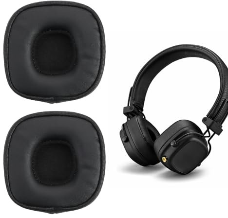 1 Paio Cuscinetti Cuffie per Marshall Major III, Padiglioni Cuffie Ricambio per Marshall Wired/Wireless Bluetooth, Cuffie Ear Pads Memory Foam Protein Leather Compatibile Con Marshall Major 3