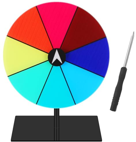 Roterande bärbart prishjul, lyckofärgad roulette, 8 slitsar torr radering roulette, lyckligt roterande hjul redigerbart för mässor karneval fester