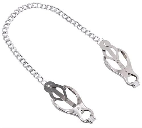 Morsetti per capezzoli in acciaio con catena bondage trifoglio clip per capezzoli gioco sessuale per donne uomini adulti