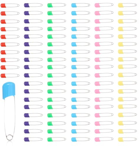 Épingle à Nourrice, 100 Pièces Acier Inoxydable pour Bébé avec Fermeture Verrouillable Épingles à Couches sans Danger, pour Les Lingettes de Salive,Les Couches et Les Vêtements