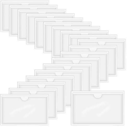 HLIWS Selbstklebetasche,20 Stück Horizontaler Transparent Kartenhülle,Etikettenhalter Selbstklebend,zum Schutz Ihrer Karten oder Fotos(Innere Größe:10.9 * 7.5cm)