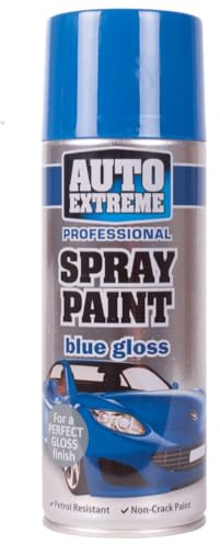 Spray Paint Pro Gloss Blue Aerosol 400ml can - Quick Dry, All Purpose Spray Paint for Interior and Exterior for can Bikes Vans Cars & Other Surfaces