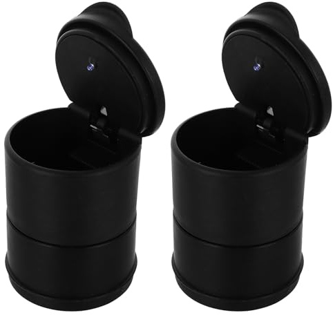 SECFOU Cenicero Playa para Coche Buen Sellado y Anillo de Goma, Pack de 2 Piezas Multifuncional Diseño Especial y Acabado Delicado para Uso en Automóviles