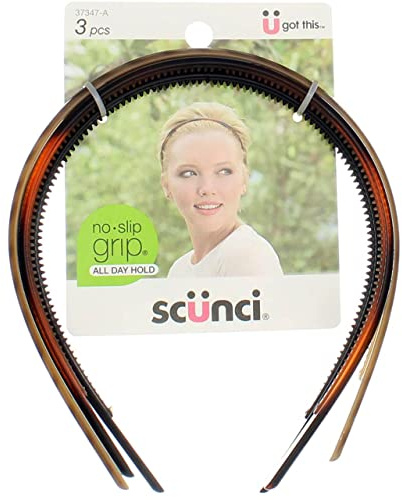 Scunci No Slip Grip Skinny Head Bands, 3 pk