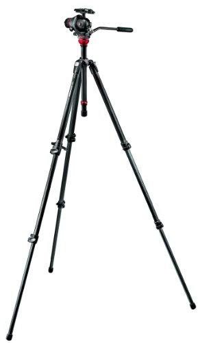 Manfrotto 755CX3-M8Q5 Kit Serie 055 con Testa Ibrida per Fotografia e Video per DSLR, 2 Sezioni, in Carbonio, Nero