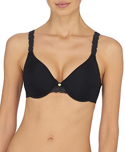 Natori Women's Pure Luxe Custom Coverage Contour Bra, Black Combo, 34B